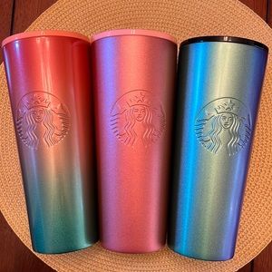 3 metal venti Starbucks tumblers